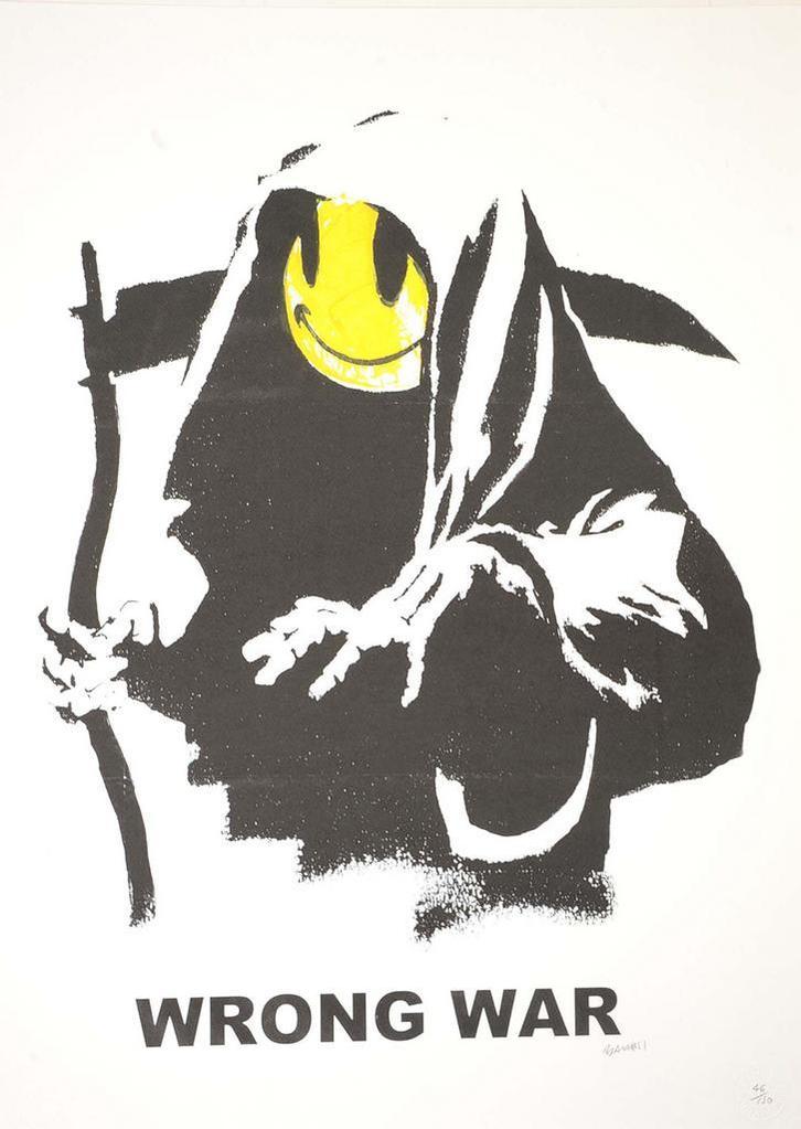 Banksy – Offset Lithografie, 50×70 cm, Gecertificeerd, Antiek en Kunst, Kunst | Litho's en Zeefdrukken