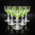 Val Saint Lambert - Wijnglas (6) - Olivier - Uraniumglas -