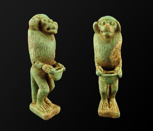 Égypte ancienne Grande Faïence amulette de Babouin/Papio, Antiquités & Art, Antiquités | Autres Antiquités