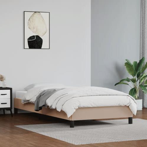 vidaXL Cadre de lit Cappuccino 90x190 cm Similicuir, Maison & Meubles, Chambre à coucher | Lits, Neuf, Envoi