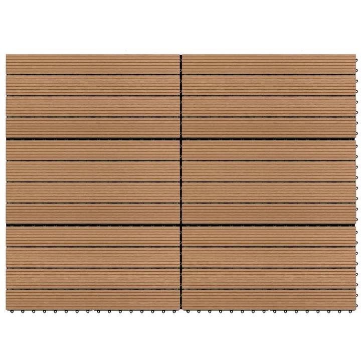 vidaXL Terrastegels 6 st 60x30 cm 1,08 m² HKC bruin, Doe-het-zelf en Bouw, Vloerdelen en Plavuizen, Nieuw, Verzenden