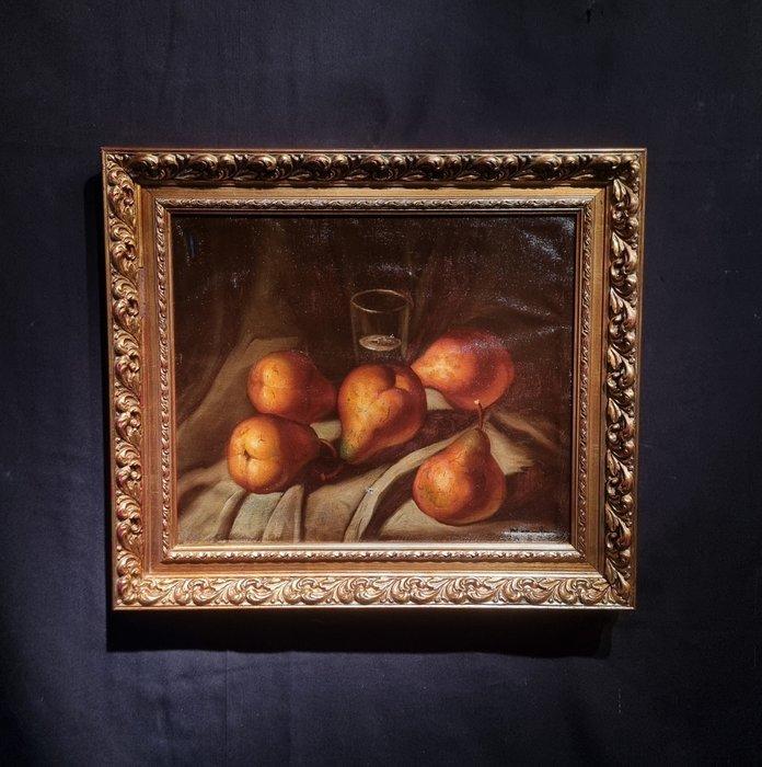 École italienne (XX) - Natura morta con pere, Antiek en Kunst, Kunst | Schilderijen | Klassiek