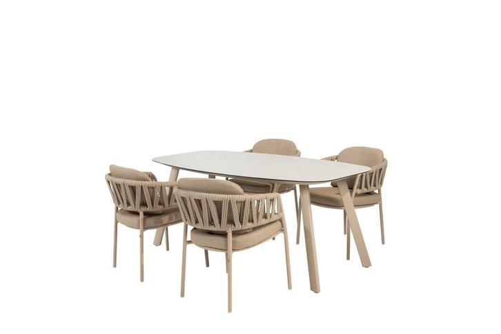 Taste by 4 Seasons Calma tuinset latte met Manolo tafel 180, Tuin en Terras, Tuinsets en Loungesets