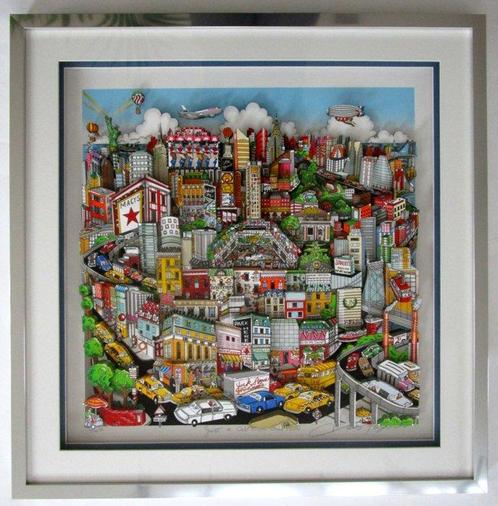Charles Fazzino (1955) - 3D Just A Cab Ride Crosstown, Antiek en Kunst, Kunst | Schilderijen | Modern