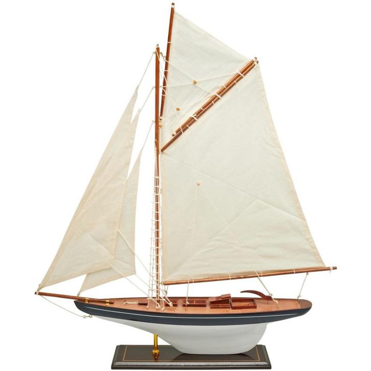 Zeilboot Model 63cm Donkerblauw-Wit, Hobby en Vrije tijd, Modelbouw | Boten en Schepen, Nieuw, Ophalen of Verzenden