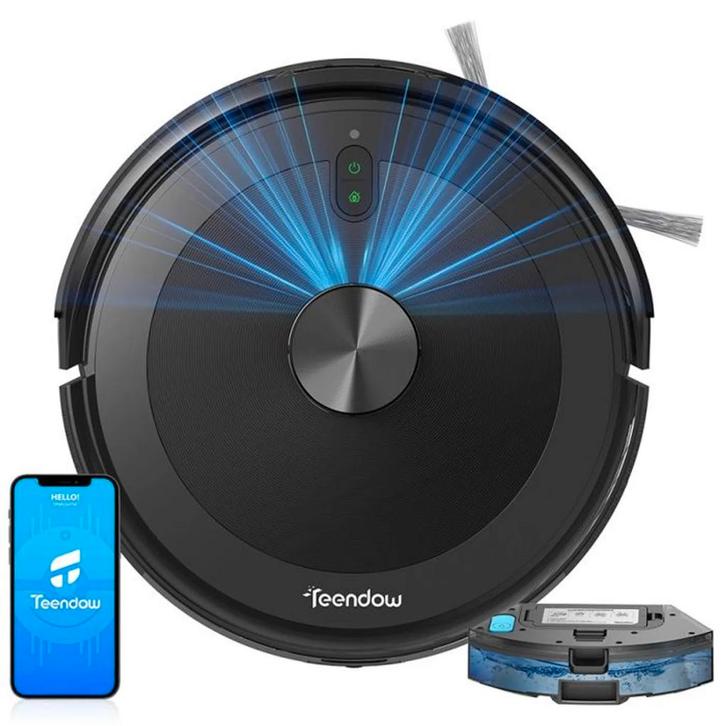 Robotstofzuiger met dweilfunctie - Met laadstation - Zwart -, Electroménager, Aspirateurs, Envoi