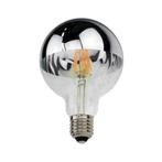 LED kopspiegel Filament lamp 7W Globe G95 Zilver Warm wit, Nieuw, E27 (groot), Verzenden