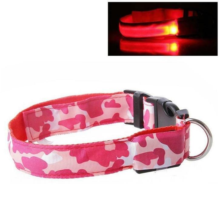 LED Halsband Camo ROOD, Dieren en Toebehoren, Honden-accessoires, Verzenden