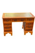 Bureau - met dubbele la - gepatineerd messing, Taxus,