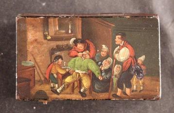Handgedecoreerde - Boîte de tabac à priser - Métal