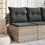 vidaXL Tuinbank zonder armleuning met kussens poly rattan, Verzenden, Nieuw
