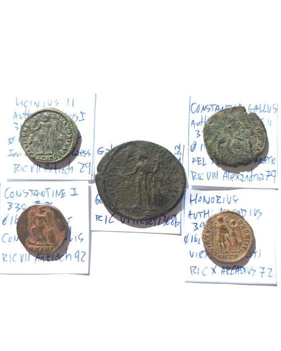 Romeinse Rijk Lot of 5 Æ coins 3rd - 4th century AD., Postzegels en Munten, Munten | Europa | Niet-Euromunten