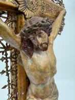Beeld, Antiek kruisbeeld - 45 cm - Gips, Hout, Metaal, Antiek en Kunst