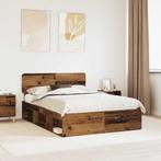 vidaXL Bedframe met hoofdeinde Oudhout 140 x 200 cm Massief, Huis en Inrichting, Verzenden, Nieuw
