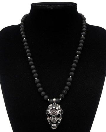 Lavasteen - Ketting - Memento Mori Schedel - Spirituele