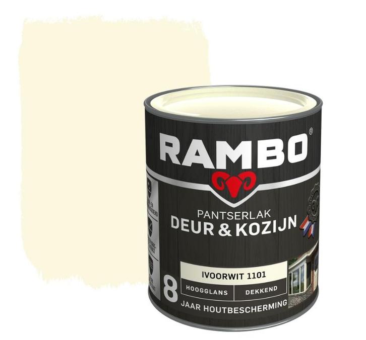Rambo Pantserlak Deur en Kozijn Ivoorwit 2.25L, Doe-het-zelf en Bouw, Verf, Beits en Lak, Nieuw, Verzenden