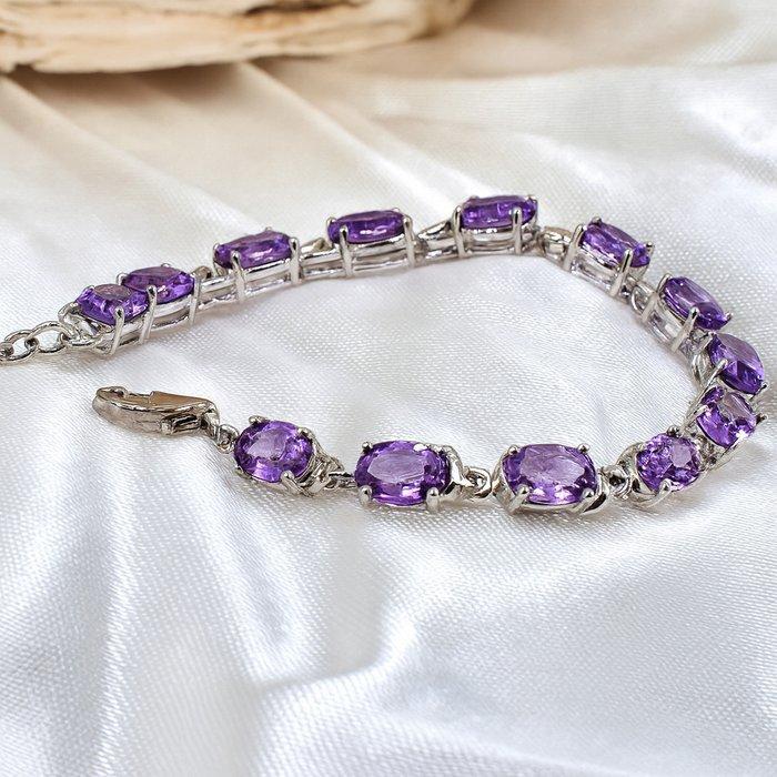 Zonder Minimumprijs - Armband Zilver Amethist - certificaat, Handtassen en Accessoires, Armbanden