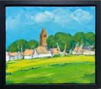 Wim van der Veer (1939) - Fries dorpje met kerktoren, Antiek en Kunst
