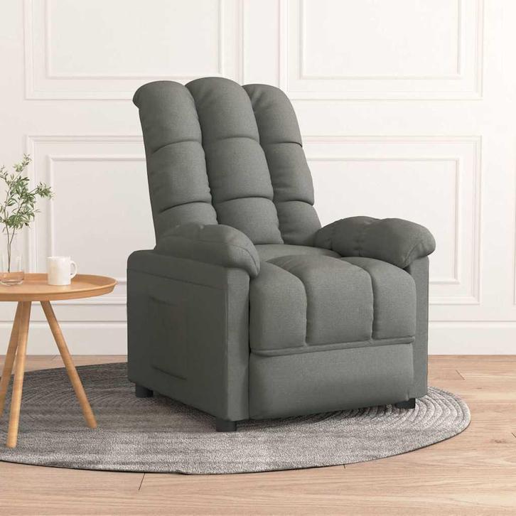 Verstelbare Stof Fauteuil Donkergrijs | Retour Deal | Gri..., Huis en Inrichting, Fauteuils, 75 tot 100 cm, 75 tot 100 cm, Nieuw