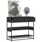 vidaXL Wandtafel 90x35x80 cm bewerkt hout zwart, Huis en Inrichting, Tafels | Bijzettafels, Verzenden, Nieuw