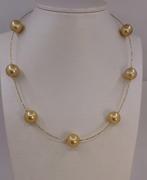 Halsketting - 18 karaat Geel goud, 13x14 mm ronde diepe, Handtassen en Accessoires, Kettingen, Nieuw