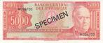 1963 Paraguay P 202bs 5000 Guaranies Nd Specimen Unc, Postzegels en Munten, België, Verzenden
