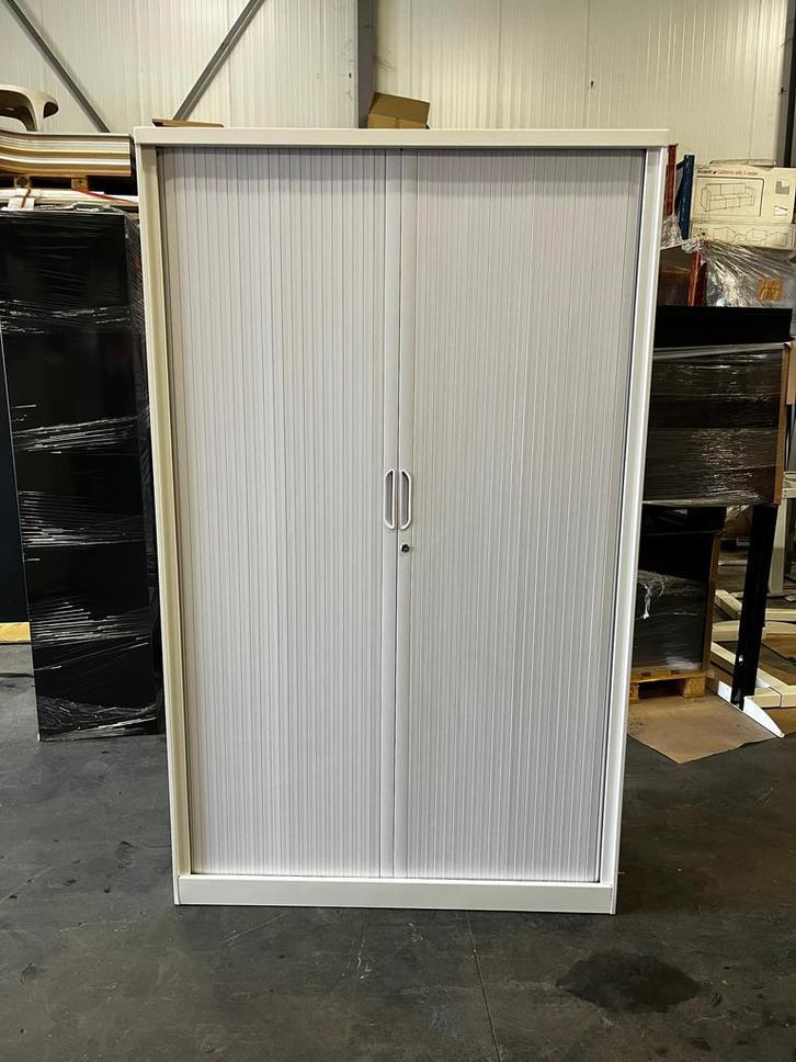 Roldeurkast 195 x 120 x 47 cm - Archiefkast - Wit - Nieuw, Huis en Inrichting, Kasten | Roldeurkasten en Archiefkasten, Met slot