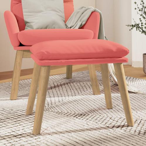 vidaXL Voetenbank 45x29,5x35 cm fluweel roze, Huis en Inrichting, Zetels | Voetbanken en poefs, Nieuw, Verzenden