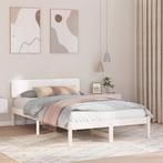 vidaXL Bedframe met hoofdeinde Wit 140 x 190 cm Massief, Verzenden, Nieuw