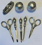 Set cosmetische accessoires (8) - Sterling zilver, Antiek en Kunst