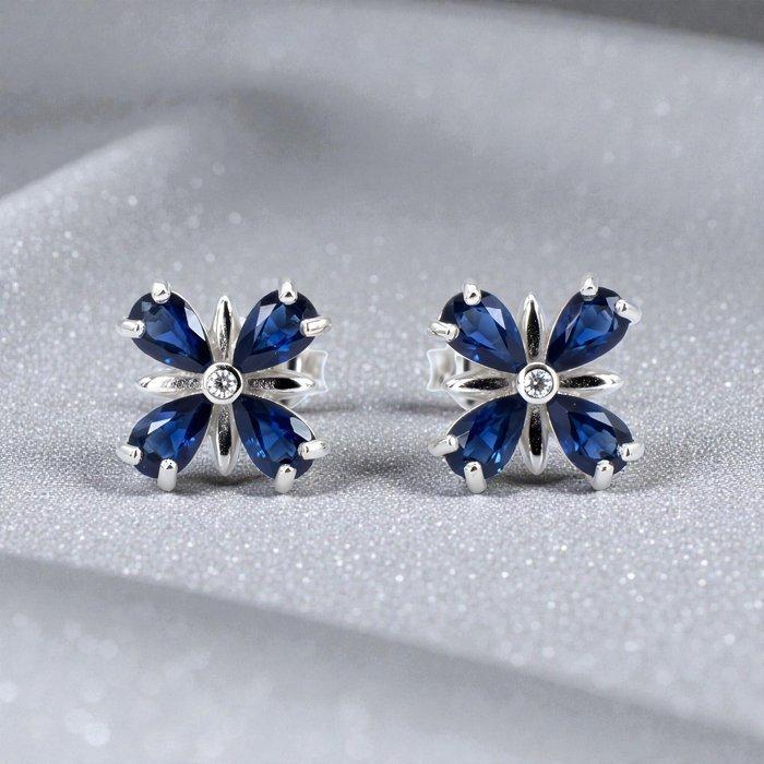 Zonder minimumprijs - Oorbellen Verguld Saffier - Topaas -, Handtassen en Accessoires, Oorbellen