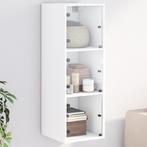 vidaXL Wandkast met glazen deuren 35x37x100 cm wit, Verzenden, Nieuw
