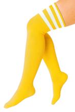 Sokken Geel Witte Strepen 36-41 Dames Heren Unisex Gele Knie, Kleding | Dames, Carnavalskleding en Feestkleding, Nieuw, Ophalen of Verzenden