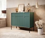 Dressoir groen 104x39x83 cm goud hotel chique, Verzenden