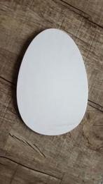 Houten ei wit 26 x 18 cm - white wash decoratie voor pasen, Nieuw