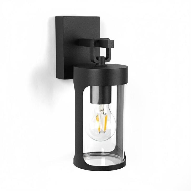 Strak & modern Zaragoza Muurlamp Zwart Buitenverlichting, Jardin & Terrasse, Éclairage extérieur, Envoi