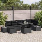 vidaXL Tuinbank Set met kussen 8 pcs Zwart, Tuin en Terras, Verzenden, Nieuw