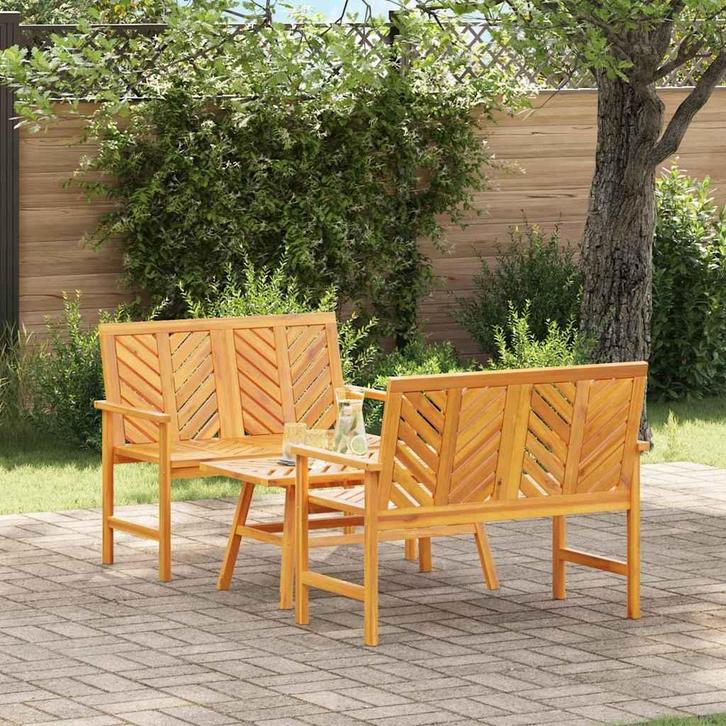 vidaXL Tuin Lounge Set Bruin Massief acaciahout, Tuin en Terras, Tuinsets en Loungesets, Nieuw, Verzenden