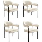 tectake Eetkamerstoel Doé, gestoffeerd, stalen poten - Gewev, Verzenden, Nieuw