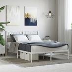 vidaXL Bedframe met hoofdbord metaal wit 140x200 cm, Huis en Inrichting, Slaapkamer | Bedden, Verzenden, Nieuw