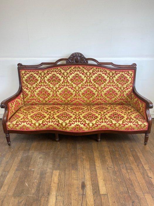Sofa - Mahonie - Néo Renaissance, Antiek en Kunst, Antiek | Overige Antiek
