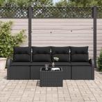 vidaXL Tuinbank Set met kussen met opslag 5 pcs Zwart 55 x, Verzenden, Nieuw