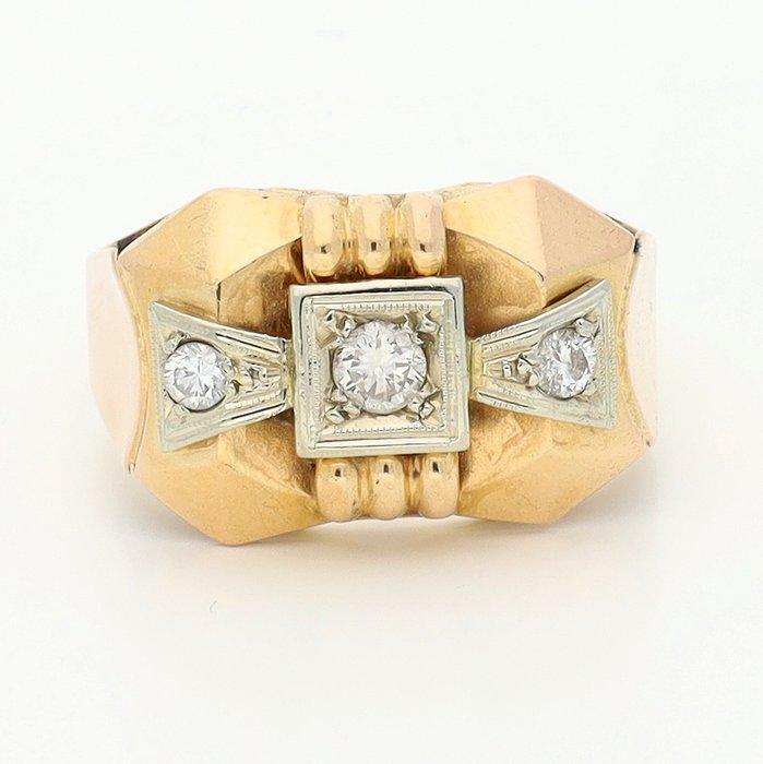 Ring - 18 karaat Geel goud Diamant (Natuurlijk) - Diamant, Handtassen en Accessoires, Ringen