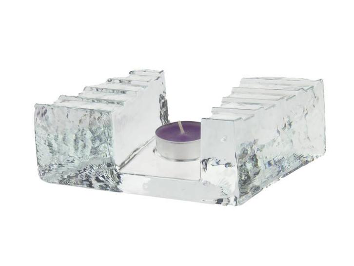 Theelicht / rechaud van massief glas, Antiek en Kunst, Antiek | Glaswerk en Kristal, Verzenden