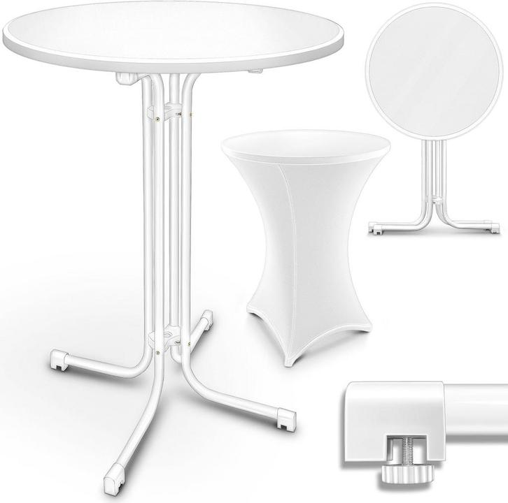 Statafel - Bartafel - Statafelrok - Partytafel - 80 cm - Wit, Huis en Inrichting, Tafels | Statafels, Nieuw, Verzenden