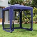 vidaXL Partytent met 4 mesh zijwanden 2x2 m HDPE blauw, Tuin en Terras, Verzenden, Nieuw