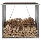 vidaXL Haardhoutschuur 163x83x154 cm gegalvaniseerd staal, Tuin en Terras, Verzenden, Nieuw