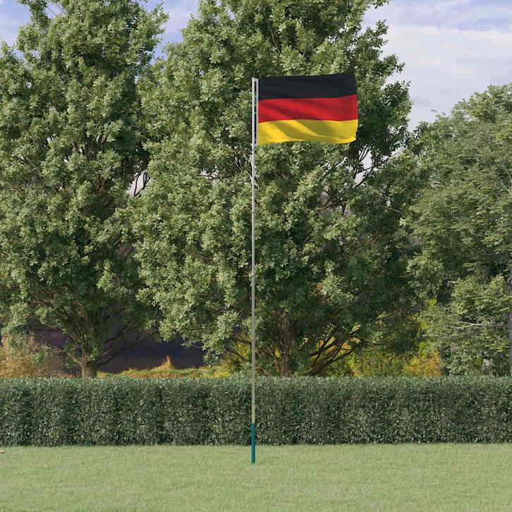 vidaXL Vlag met vlaggenmast Duitsland 5,5 m aluminium, Diversen, Vlaggen en Wimpels, Nieuw, Verzenden