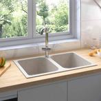 vidaXL Keukenwasbak Beige 76 x 48 x 30 cm Graniet, Huis en Inrichting, Keuken | Keukenelementen, Verzenden, Nieuw