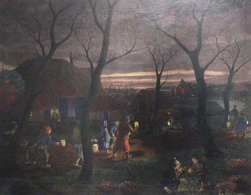 Eugène Laermans (1864-1940() - Nacht van de kinderen, Antiek en Kunst, Kunst | Schilderijen | Klassiek